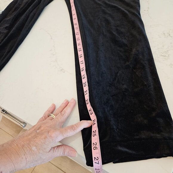 LAUREN Ralph Lauren Green Tag Black Velvet Pants Trouser Stretch Pull On Medium - Picture 6 of 8